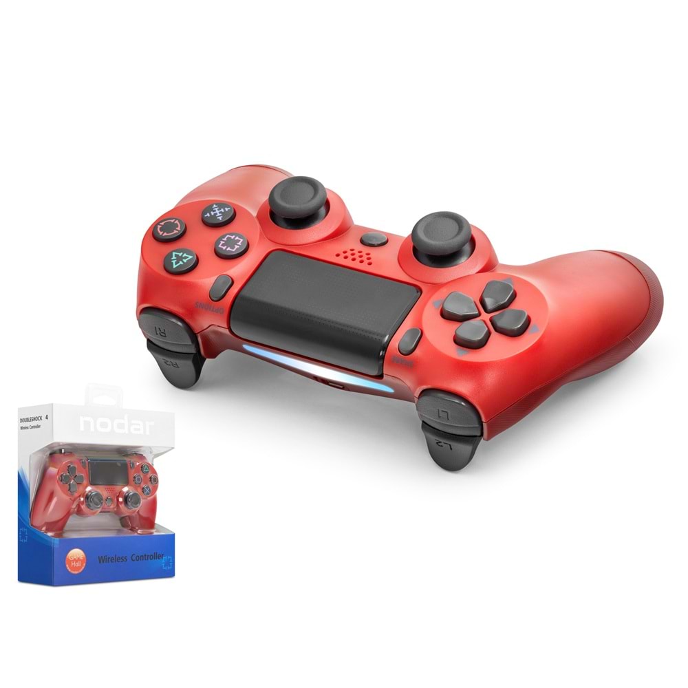 NODAR ND400B Bluetooth GamePad Oyun Kolu PS4 Uyumlu DoubleShock 4 Kırmızı