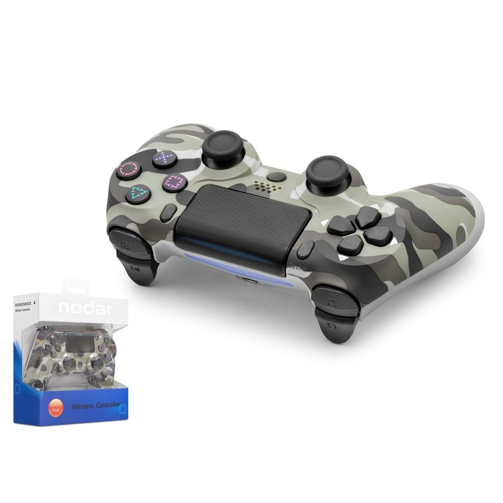 NODAR ND400N Bluetooth GamePad Oyun Kolu PS4 Uyumlu DoubleShock 4 Gri Kamuflaj