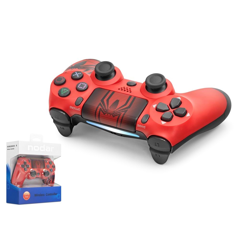 NODAR ND400Y Bluetooth GamePad Oyun Kolu PS4 Uyumlu DoubleShock 4 Kırmızı
