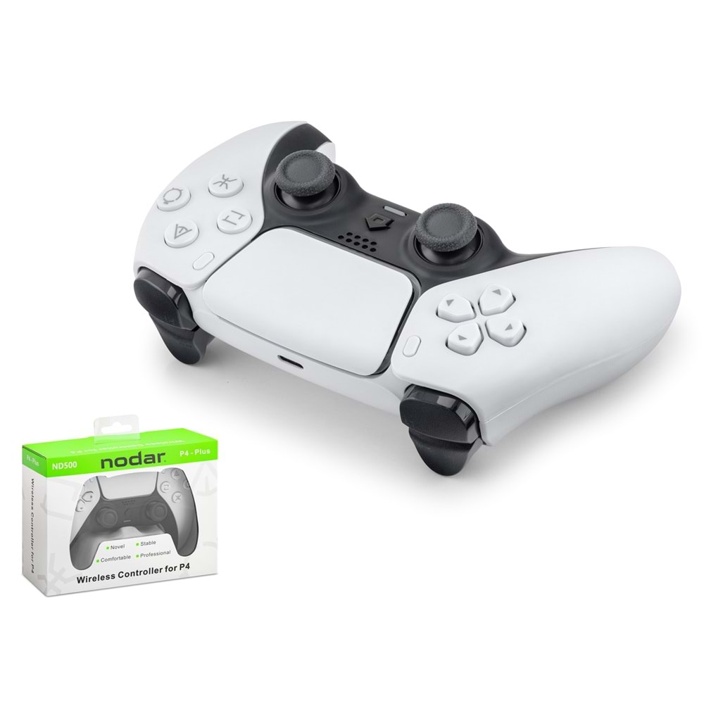 NODAR ND500A Bluetooth GamePad Oyun Kolu PS4 Uyumlu DoubleShock 4 Beyaz
