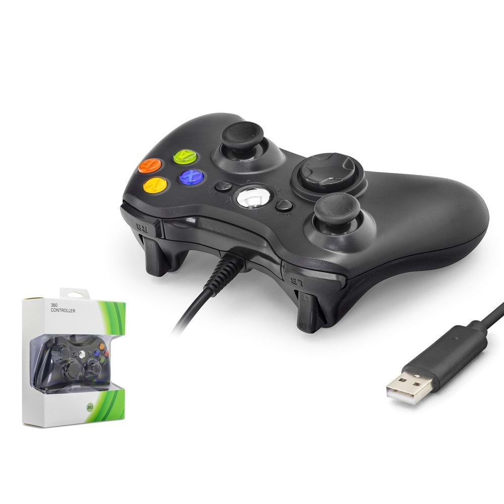 NODAR ND506B PC Xbox 360 Uyumlu Kablolu GamePad Oyun Kolu Siyah