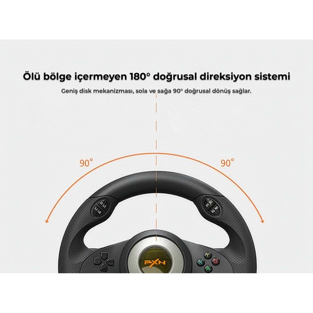 NODAR ND700 PXN V3 PRO Oyuncu Direksiyon Seti 270° PS4 PS3 PC Xbox Switch Uyumlu Siyah