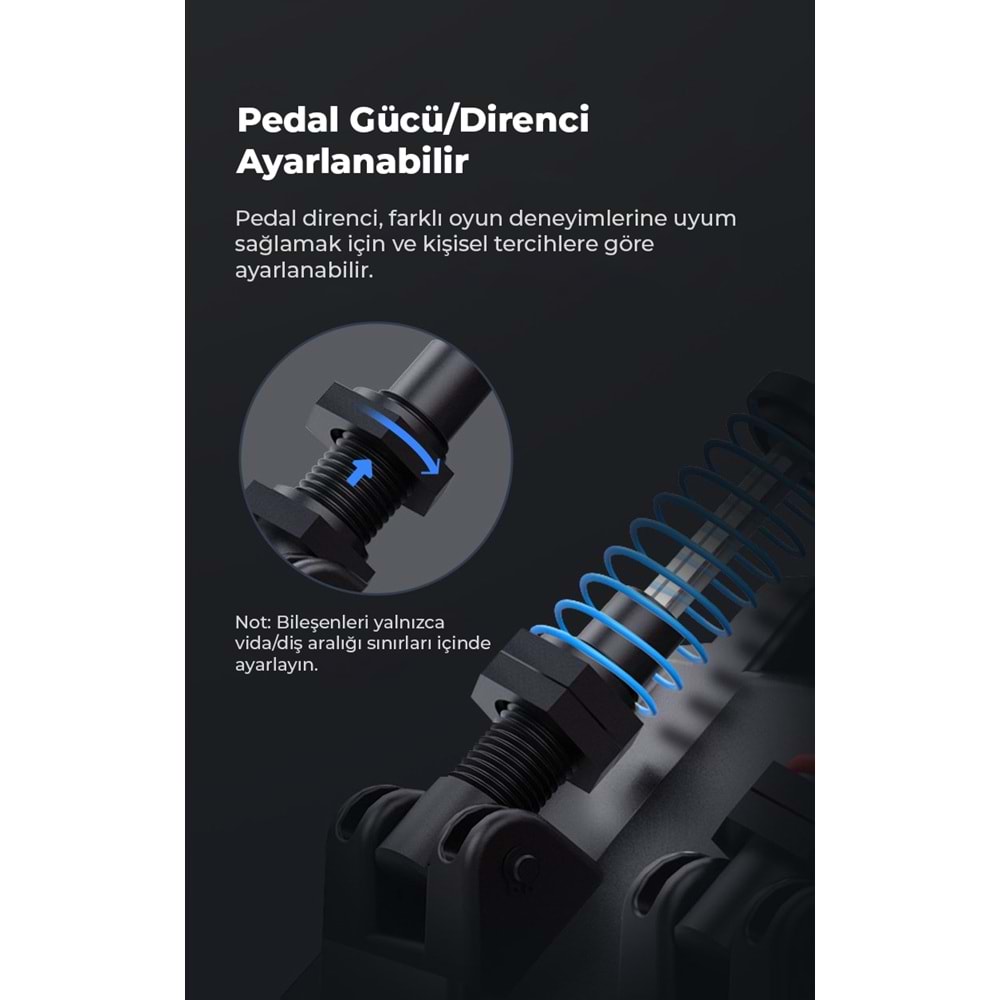 NODAR ND705 PXN V10 Oyuncu Direksiyon Seti 3.2Nm Force Feedback 3 Pedallı PS4 PC Xbox Uyumlu Siyah