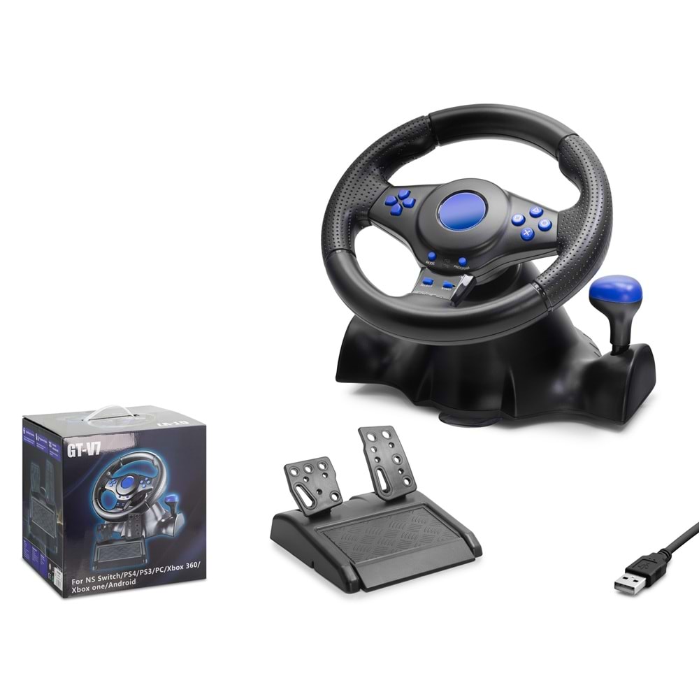 NODAR ND706 Oyuncu Direksiyon Seti 270° PS4 PS3 PC Xbox Switch Android Uyumlu Siyah