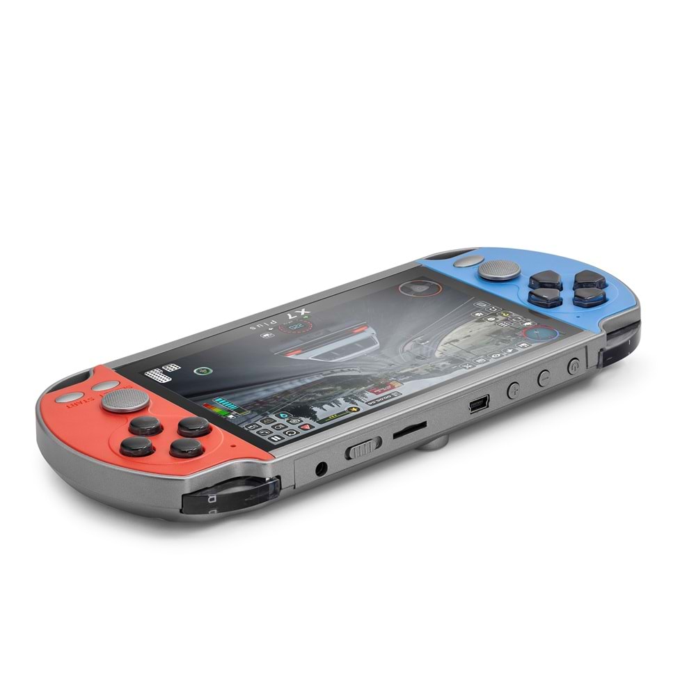 NODAR ND755 Retro El Oyun Konsolu 5.1 İnç Ekranlı 64 GB Kart Destekli Kırmızı Mavi
