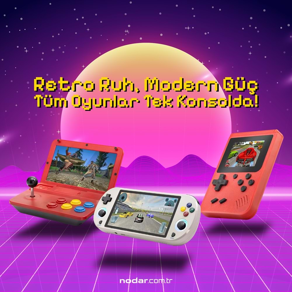 NODAR ND761 Retro Mini Arcade El Oyun Konsolu 400 Oyun Dahili 3 İnç Ekranlı