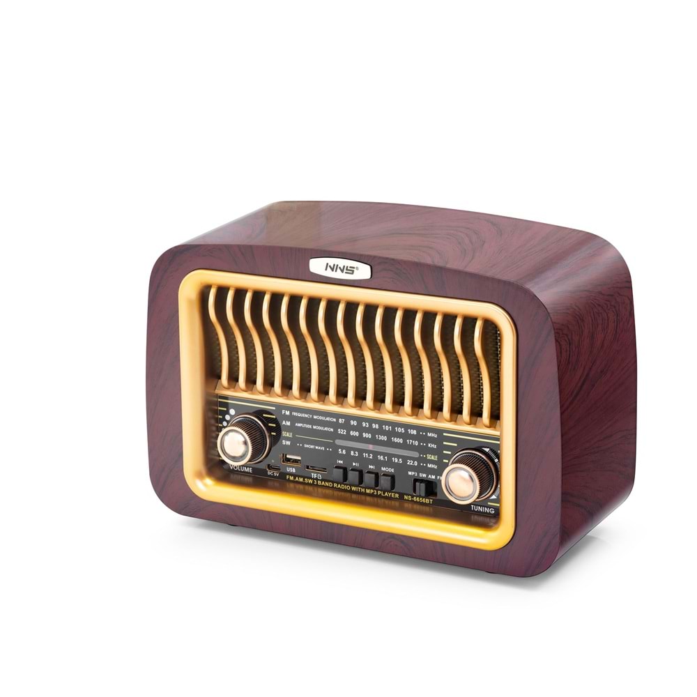 NNS NS6656BT Bluetooth Nostaljik FM Radyo TWS USB TF Hoparlör