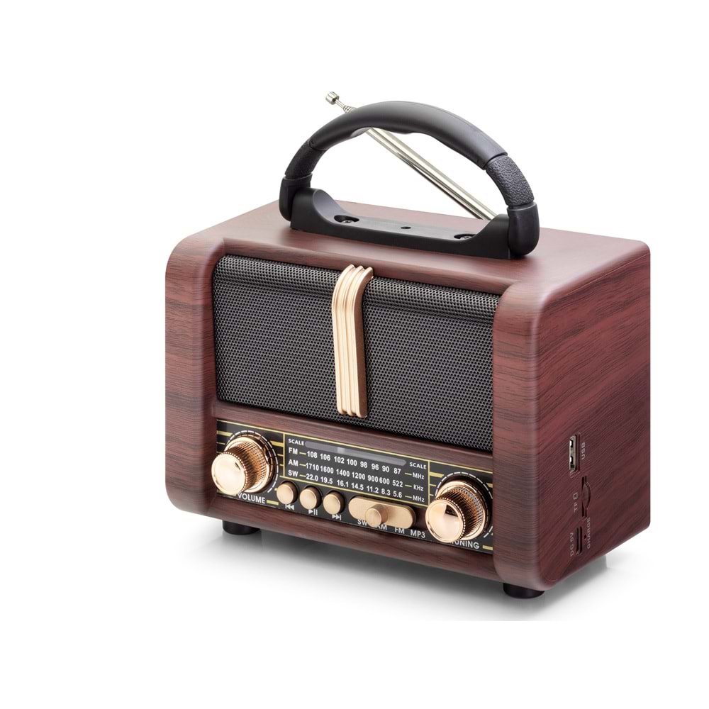 NNS NS8107BT Bluetooth Nostaljik FM Radyo TWS USB TF Taşınabilir Hoparlör