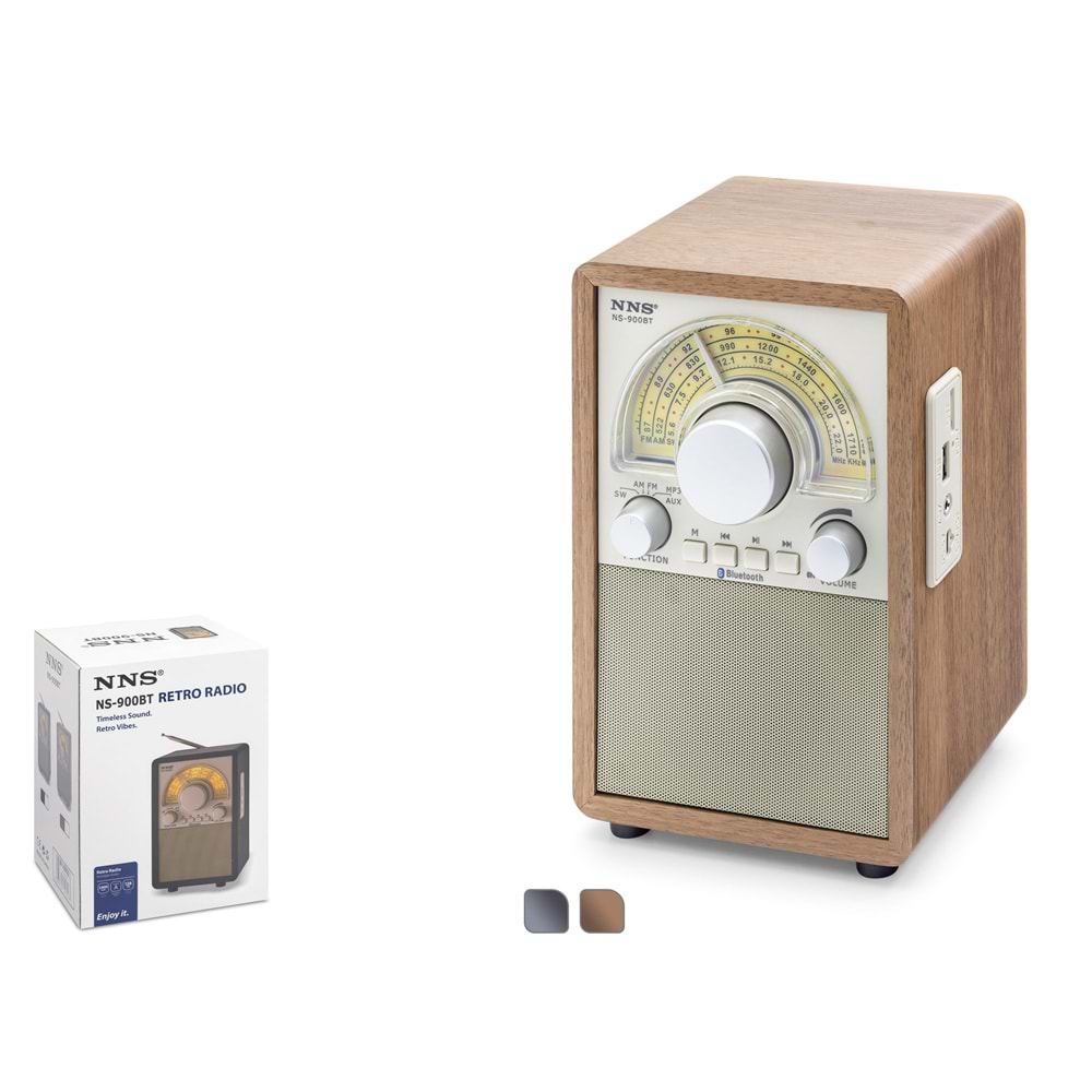 NNS NS900BT Bluetooth Nostaljik FM Radyo USB TF AUX Hoparlör