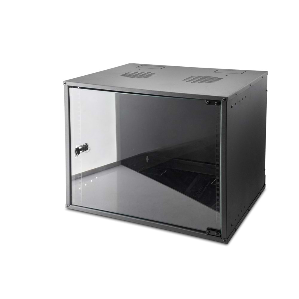 NETROJEN NT925 9U Soho Rack Kabinet Kilitli Cam Kapaklı Siyah