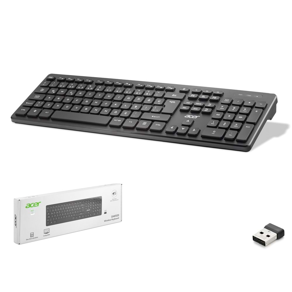 ACER OAK920WS Kablosuz Klavye Smart TV Uyumlu 2.4 GHz Siyah