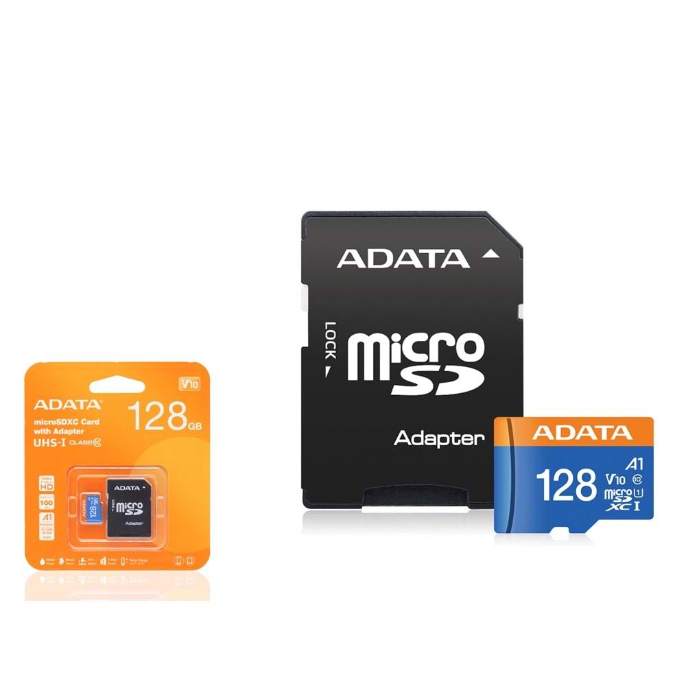 ADATA Premier 128 GB microSDXC Hafıza Kartı U1 V10 A1 Class 10 Adaptörlü Siyah