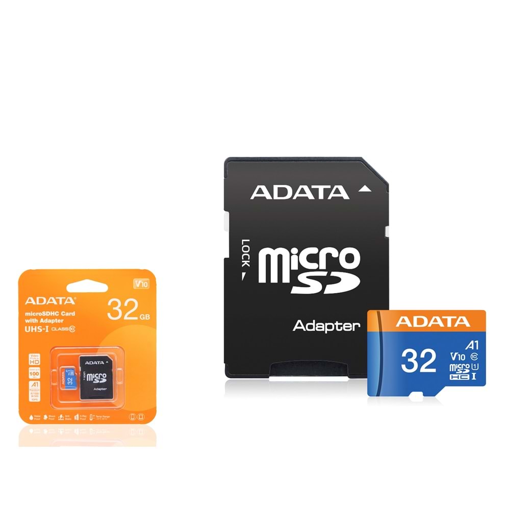 ADATA Premier 32 GB microSDHC Hafıza Kartı U1 V10 A1 Class 10 Adaptörlü Siyah