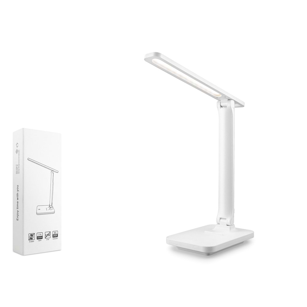 ELBA Q11 Ayarlanabilir Katlanabilir USB Şarjlı LED Masa Lambası Beyaz