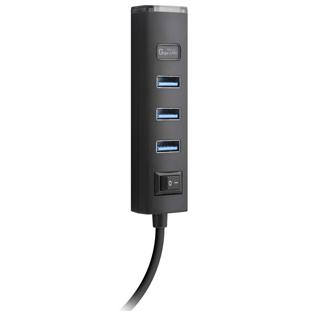 iETOP RJ4503 USB Type-C 3.2 Gen1 Combo Anahtarlı Hub Gigabit LAN 4 Port 5 Gbps Siyah