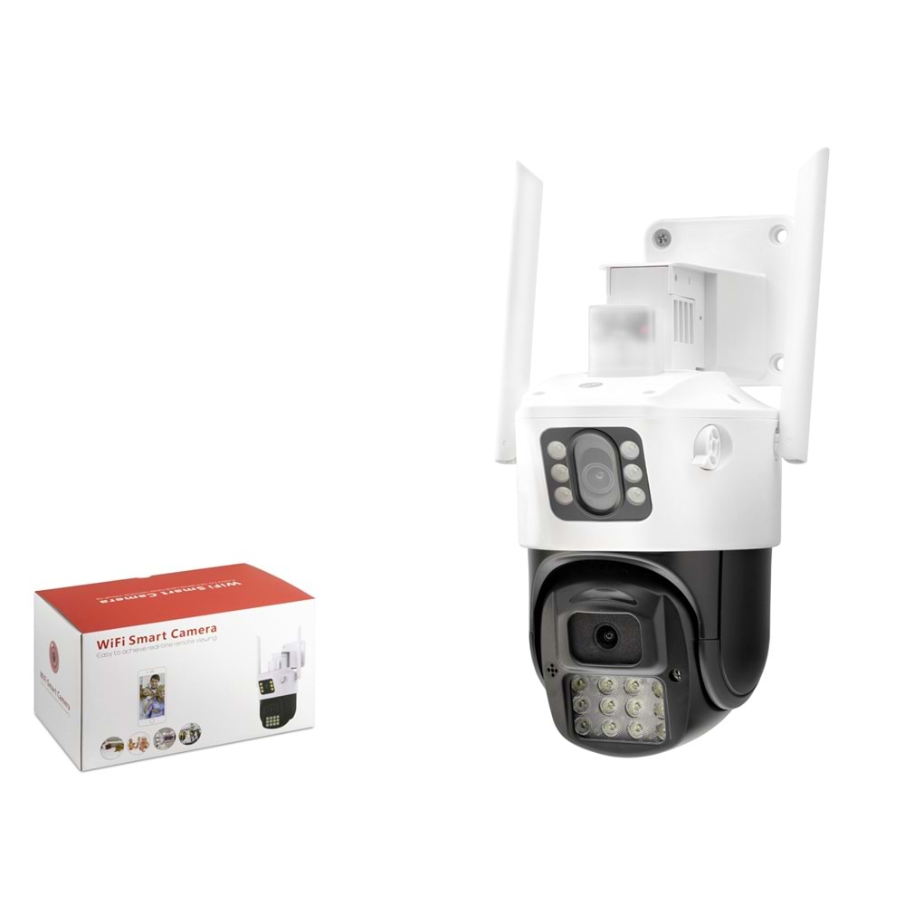X5-TECH RX-23AI Wi-Fi Speed Dome IP Güvenlik Kamerası 2 x 3MP iCSee PTZ Beyaz