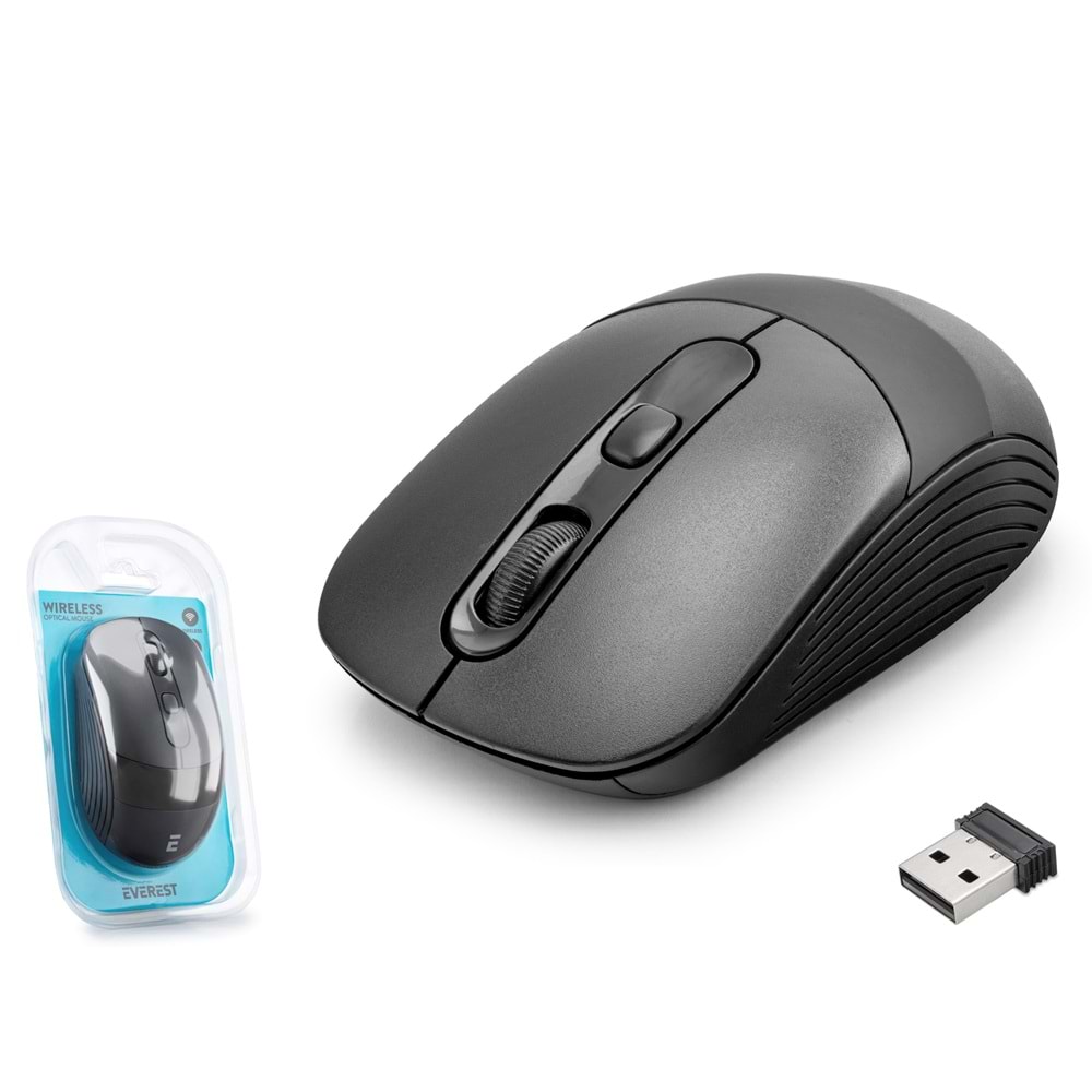 EVEREST SM18S Kablosuz Mouse 2.4 GHz 1600 DPI Siyah