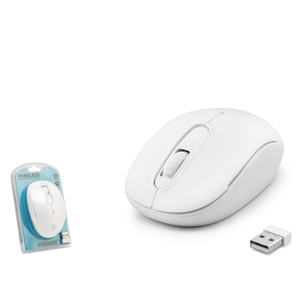 EVEREST SMW666B Kablosuz Mouse 2.4 GHz 1500 DPI Beyaz