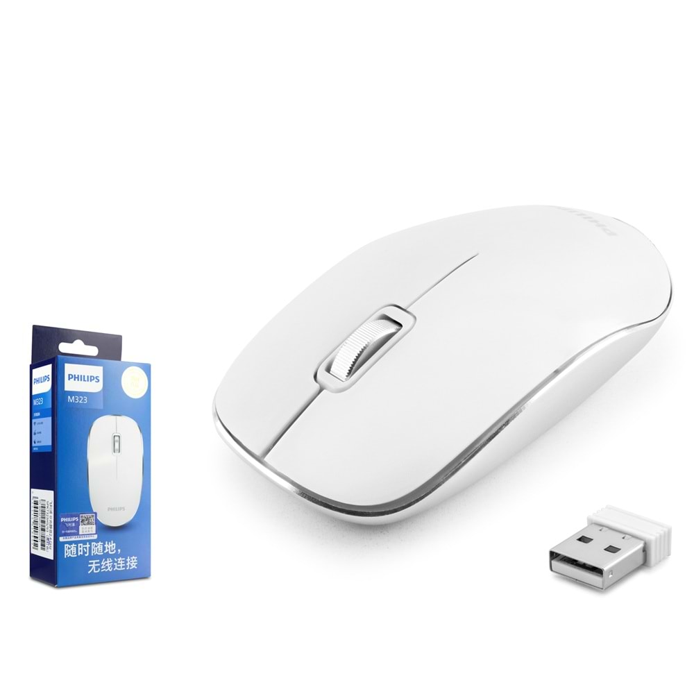 PHILIPS SPK7323WS Sessiz Kablosuz Mouse 2.4 GHz 1200 DPI Beyaz