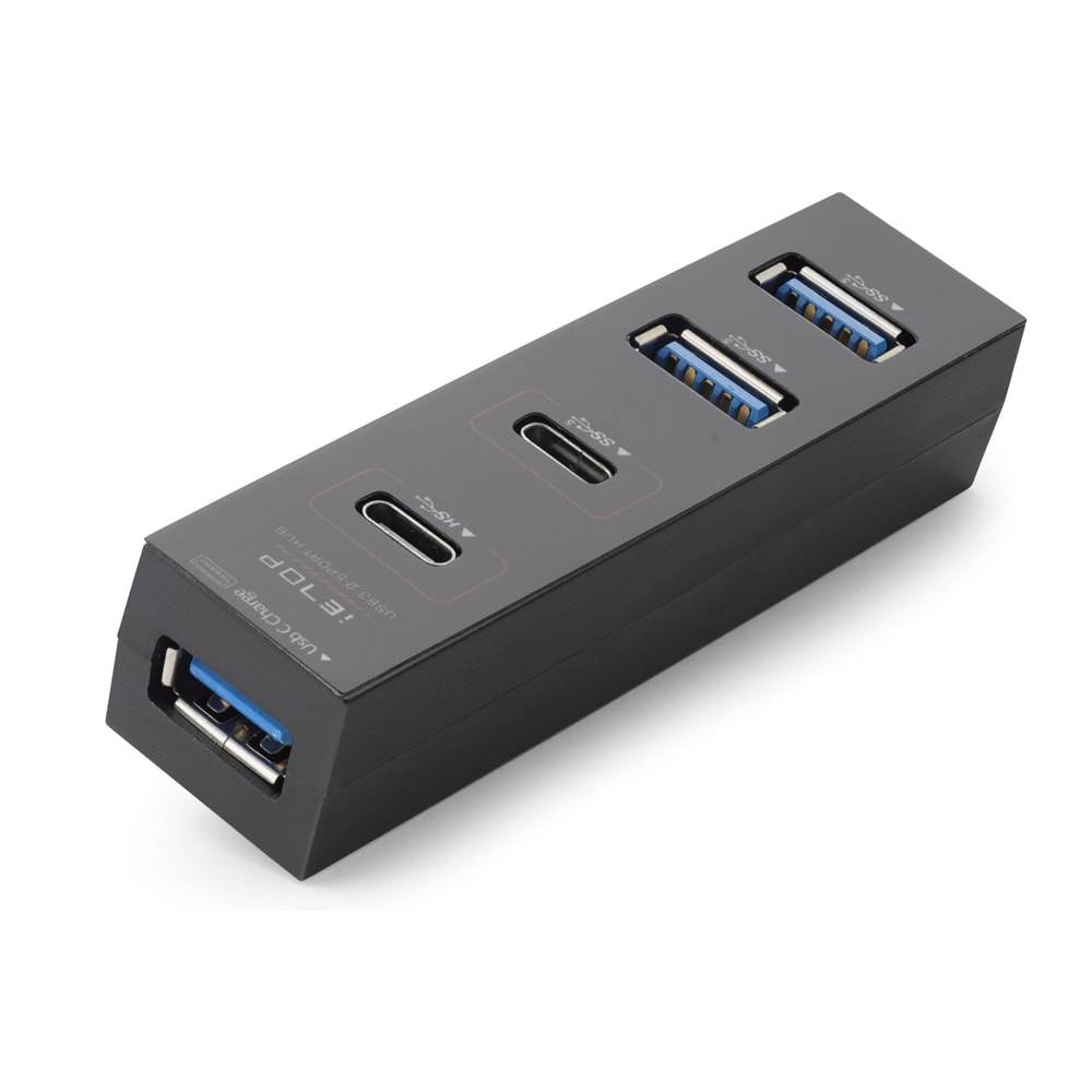 iETOP TU0529 Type-C 3.2 Gen1 Hub 4 Port 5 Gbps 80 cm Siyah