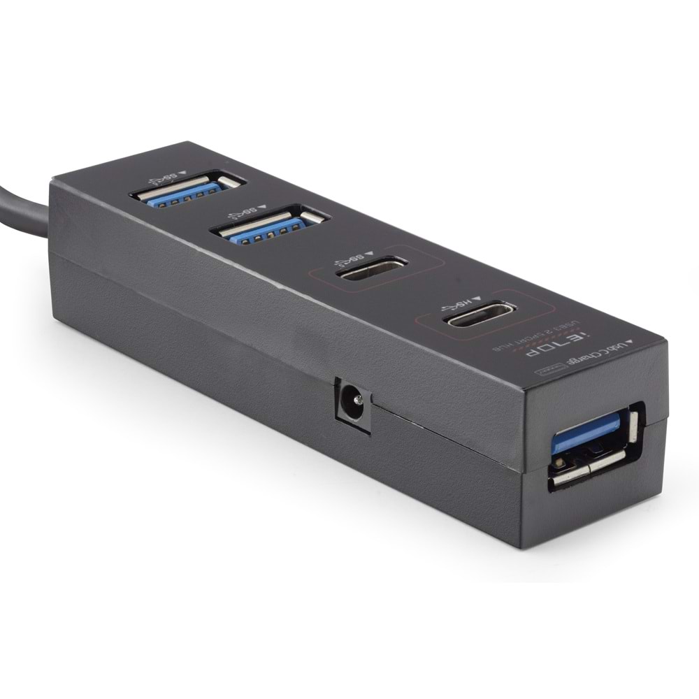 iETOP TU0529 Type-C 3.2 Gen1 Hub 4 Port 5 Gbps 80 cm Siyah