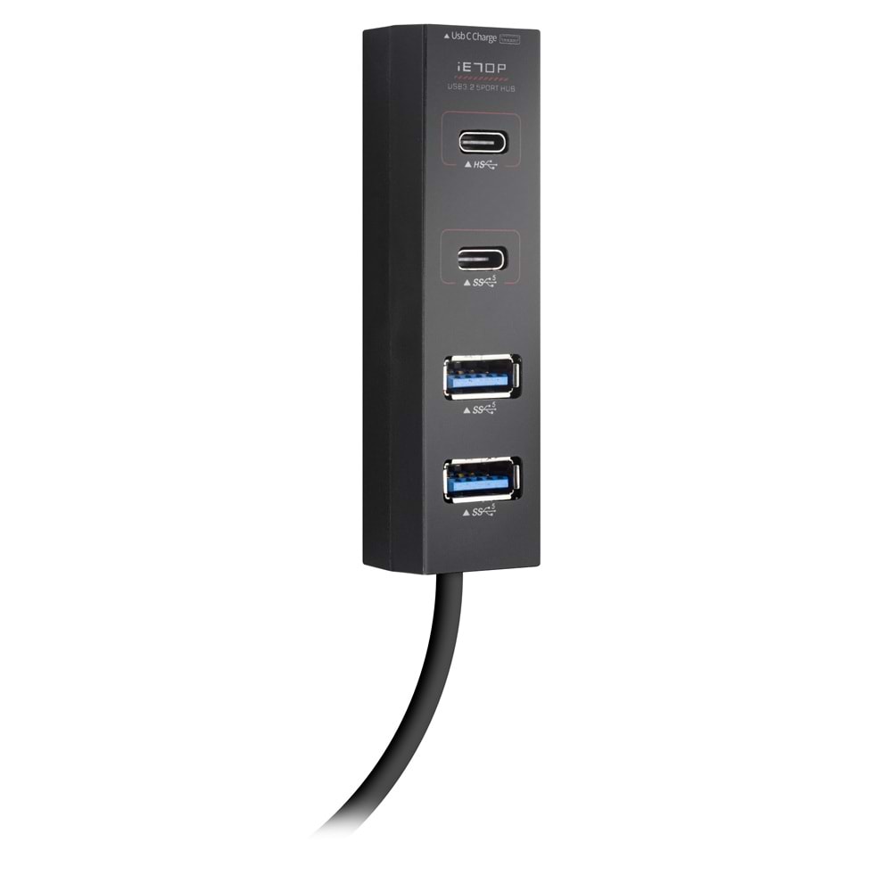 iETOP TU0529 Type-C 3.2 Gen1 Hub 4 Port 5 Gbps 80 cm Siyah