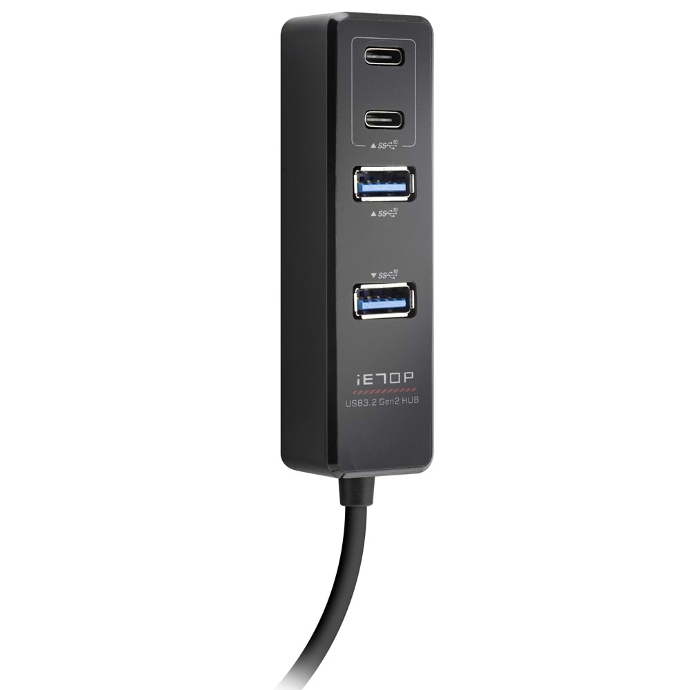 iETOP TU1009 Type-C 3.2 Gen2 Hub 4 Port 10 Gbps Siyah