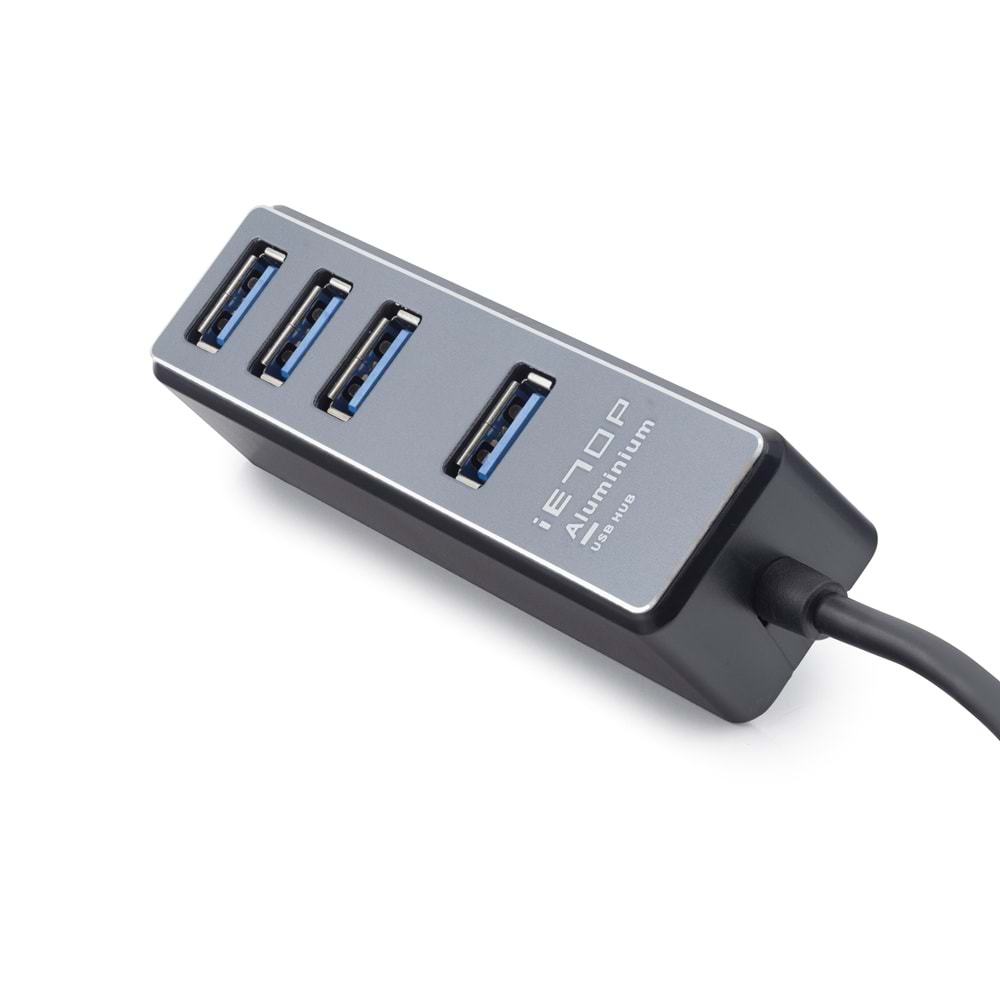 iETOP TU309 USB Type-C 3.2 Gen1 Hub 4 Port 5 Gbps Alüminyum Gri