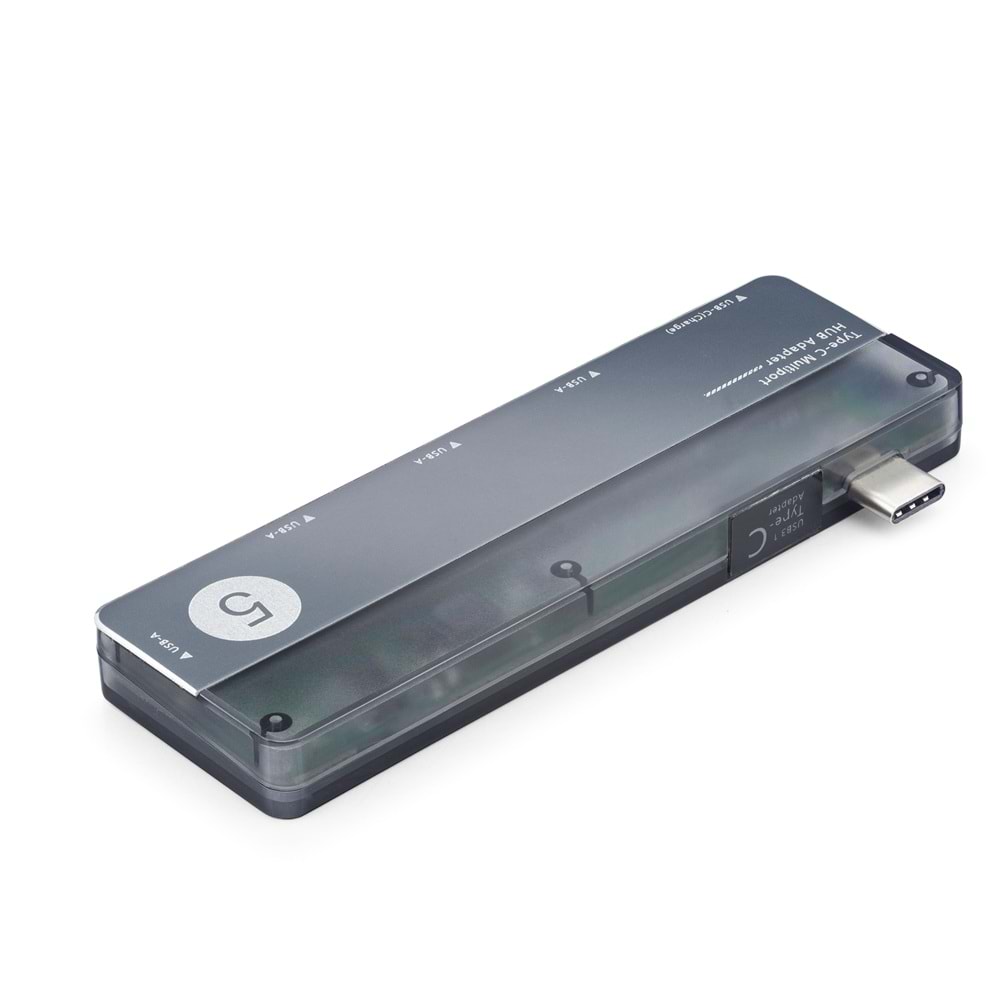 iETOP TUH353 Type-C 3.1 Gen1 Combo Hub PD HDMI 4K 5 Port 5 Gbps Alüminyum Gri