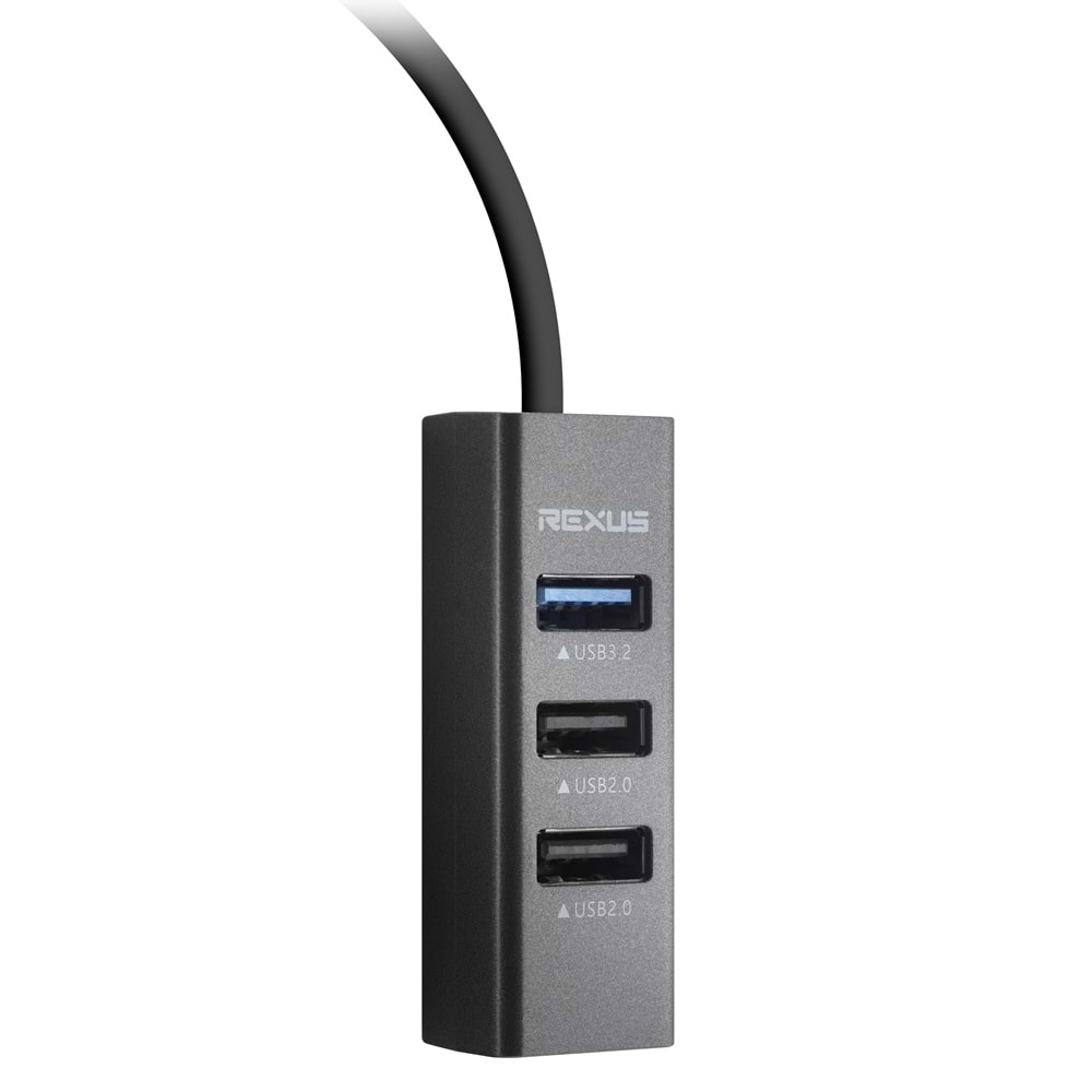 REXUS U3201 USB 3.2 Gen1 Hub 4 Port 5 Gbps Siyah