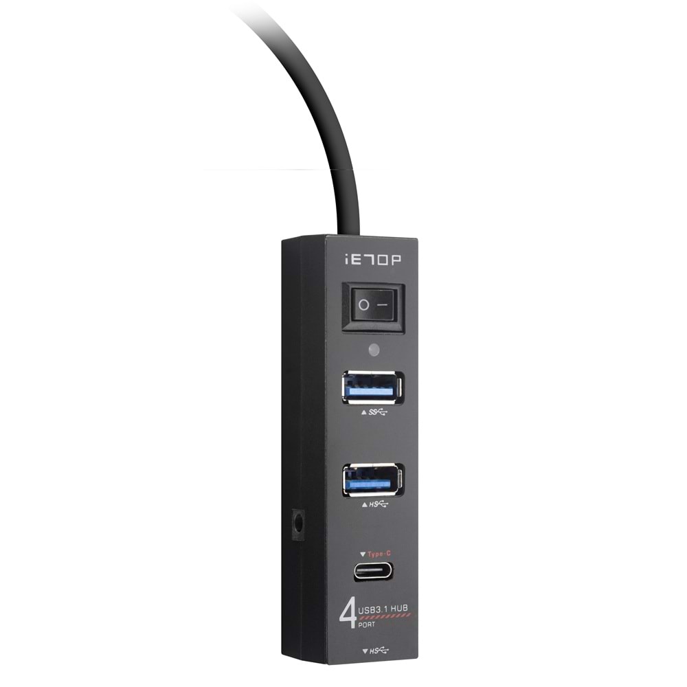 iETOP U329A USB 3.1 Gen1 Anahtarlı Hub 4 Port 5 Gbps Siyah