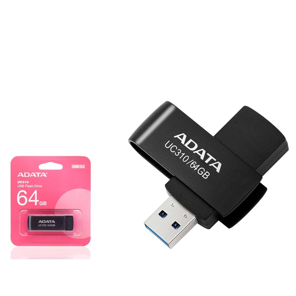ADATA UC310 64 GB USB 3.2 Gen 1 Döner Kapaklı Flash Bellek Siyah