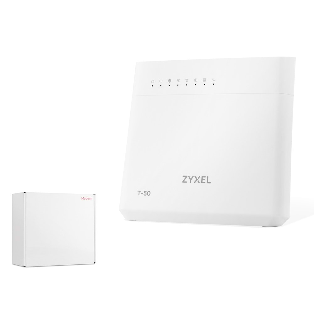 ZYXEL VMG8825 T50K Modem Router AC2400 Dual Band Gigabit VDSL ADSL Yenilenmiş Beyaz