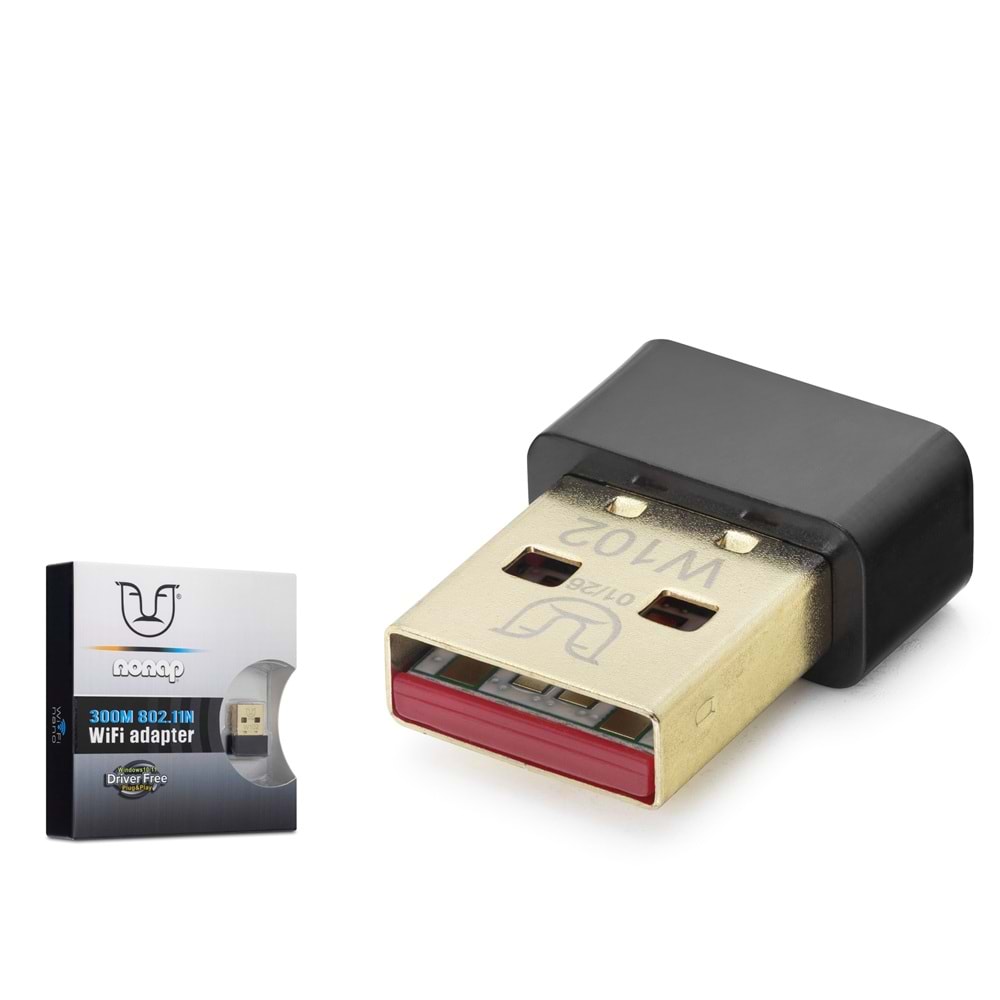 NONAP W102 USB WiFi Adaptörü 300 Mbps Siyah