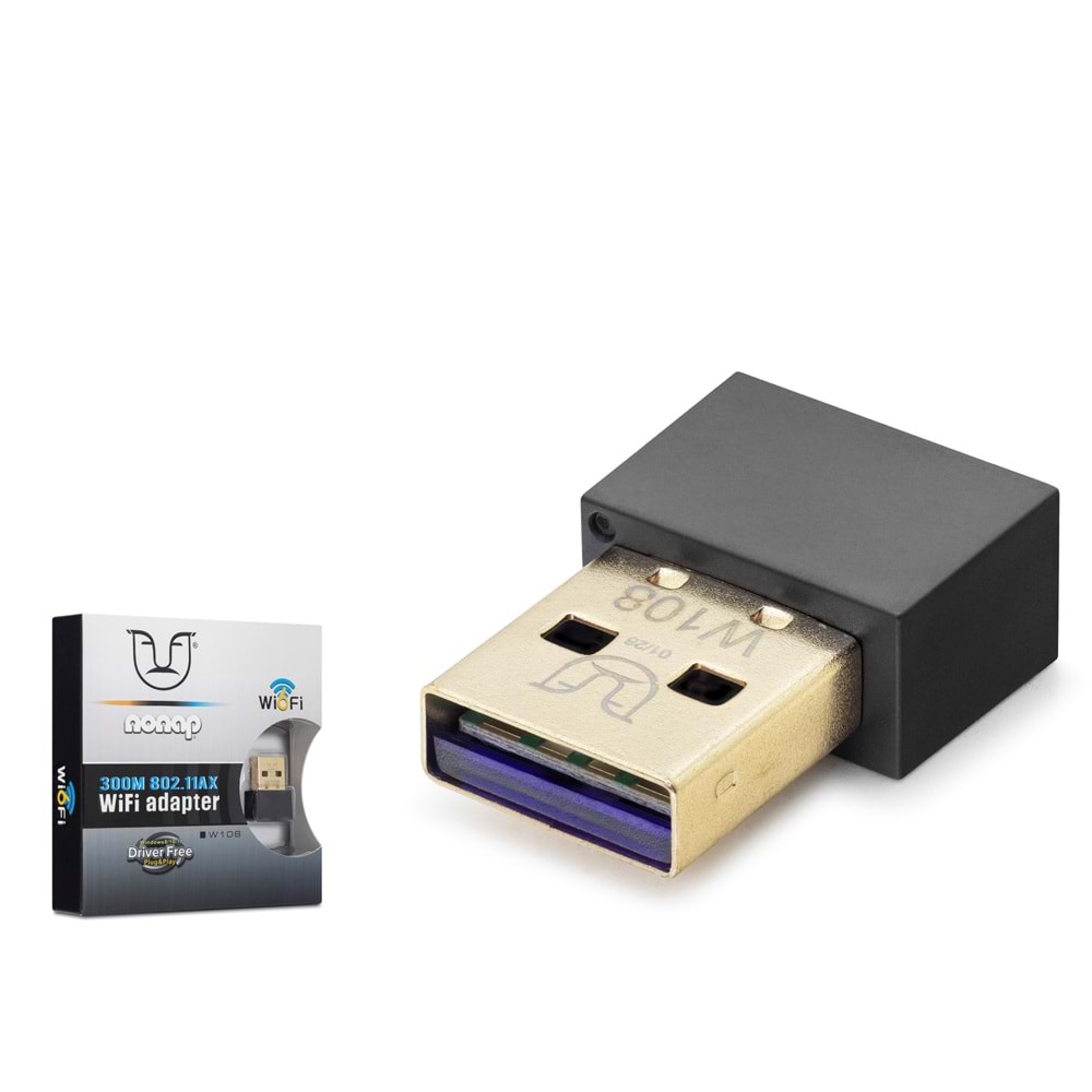 NONAP W108 USB WiFi 6 Adaptörü 300 Mbps Siyah