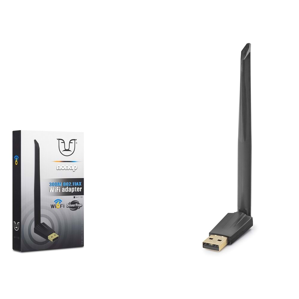 NONAP W118 USB WiFi 6 Adaptörü 300 Mbps Siyah