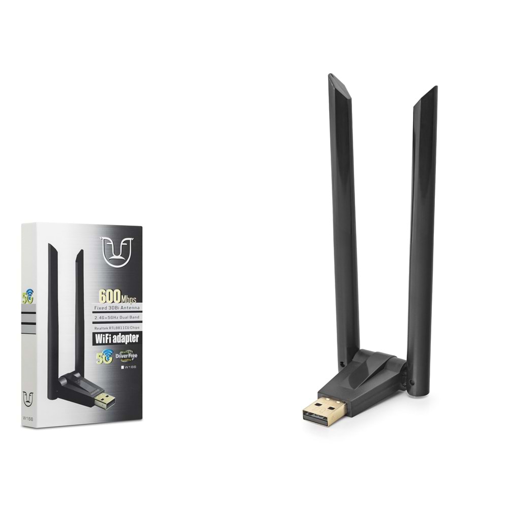 NONAP W166 USB WiFi Adaptörü 650 Mbps 5 GHz Dual Band Siyah