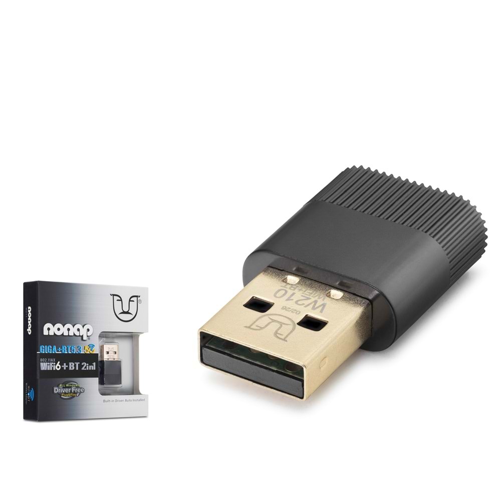 NONAP W210 USB WiFi 6 Bluetooth 5.3 Adaptörü 1 Gbps 5 GHz Dual Band Siyah