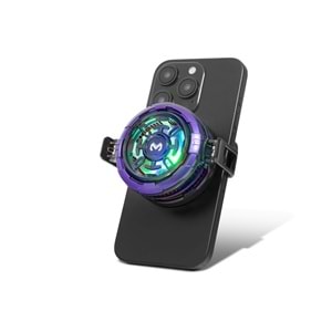 HADRON CX08AI Manyetik Klipsli Telefon Soğutucu Fan RGB Mor Siyah