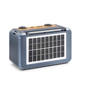 FEPE FP397S Bluetooth FM Radyo USB TF AUX Solar Şarjlı Çift LED Aydınlatmalı 24W Kamp Hoparlör