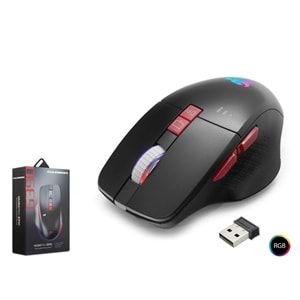 HADRON G390 Şarjlı Kablosuz Sessiz RGB Gaming Mouse 2.4 GHz 1600 DPI Siyah