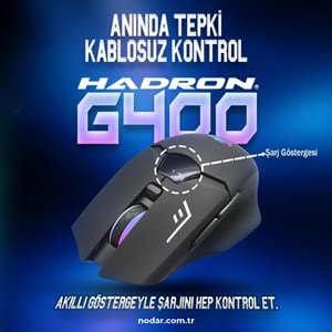 HADRON G400 Dual Mode Sessiz RGB Gaming Mouse 2.4 GHz Bluetooth 1600 DPI Siyah