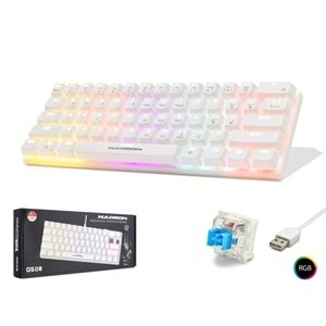 HADRON G508B Mekanik Gaming Mini Klavye Blue Switch RGB 61 Tuş Beyaz