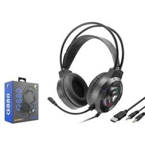 NODAR G880 2x 3.5 mm USB RGB Aydınlatmalı Over-Ear Mikrofonlu Gaming Kulaklık Siyah