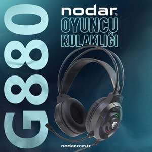 NODAR G880 2x 3.5 mm USB RGB Aydınlatmalı Over-Ear Mikrofonlu Gaming Kulaklık Siyah