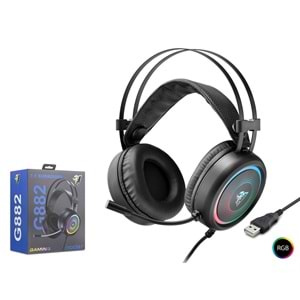 NODAR G882 USB RGB 7.1 Surround Over-Ear Mikrofonlu Gaming Kulaklık Siyah