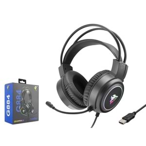 NODAR G884 USB RGB Over-Ear Mikrofonlu Gaming Kulaklık Siyah