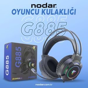 NODAR G885 2x 3.5 mm USB RGB Aydınlatmalı Over-Ear Mikrofonlu Gaming Kulaklık Siyah