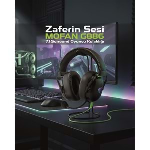 MOFAN G886 USB RGB 7.1 Surround Over-Ear Mikrofonlu Gaming Kulaklık Siyah
