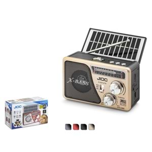 JIOC H531UTS Nostaljik FM AM SW Radyo USB TF Solar Şarjlı LED El Fenerli 3W Taşınabilir Kamp Radyosu